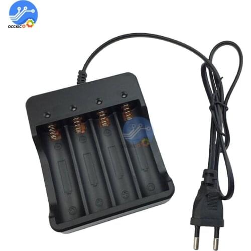 18650 Li-ion Battery Charger 3.7V 4.2V 4 Slots for Fashlight Rechargeable Battery EU/US Plug