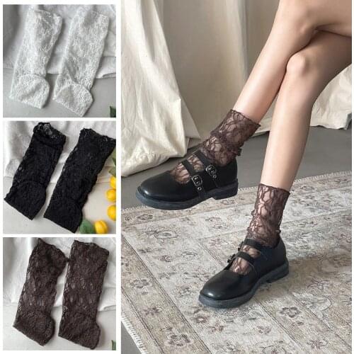 Women Transparent Mesh Lace Socks New Sexy Female Ladies Ultra-Thin Princess Tulle Sock Comfortable Breathable Ankle Sock