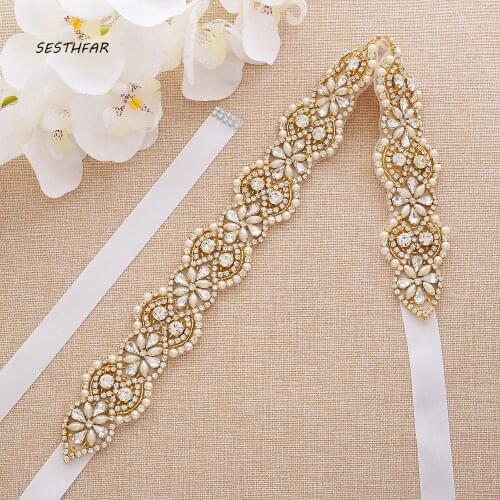 Women Wedding Dress Sash Bridal Belts with Crystals Bridal Wedding Accessories Belts for Belt The Bride J175G