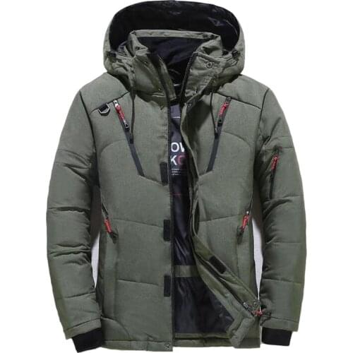 Winter jacket mens casual down warm hooded coat mens fashion jacket windbreaker thick coat brand clothing