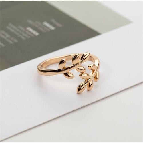 Gold Color Branchs love leaves For Unisex Vintage Gothic Chunky Midi Ring Antique Jewelry Accessory