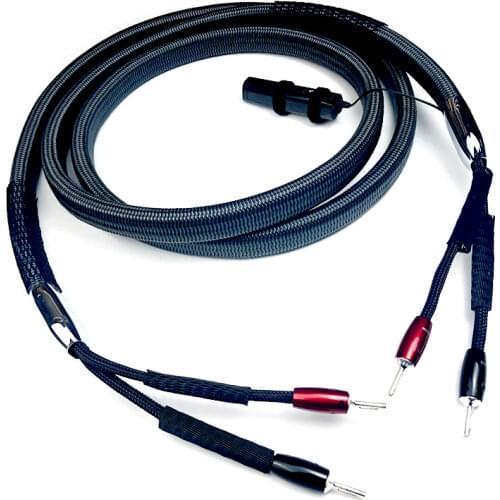 1Pcs WEL Signature HiFi Audio Speaker Cable Silver 1000 Series Spade Plug or Banana Plug with Carbon Fiber 72V DBS