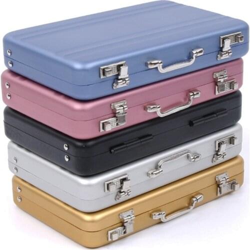 1PC New Aluminum Storage Box Business ID Credit Card Holder Mini Suitcase Bank Card Box Holder Jewelry Case Organizer Rectangle