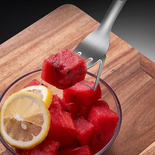 1pcs Stainless Steel Refreshing Watermelon Cubes Cutter Watermelon Slicer Fruits Cake Cutting Serving Tools Kitchen Accessories