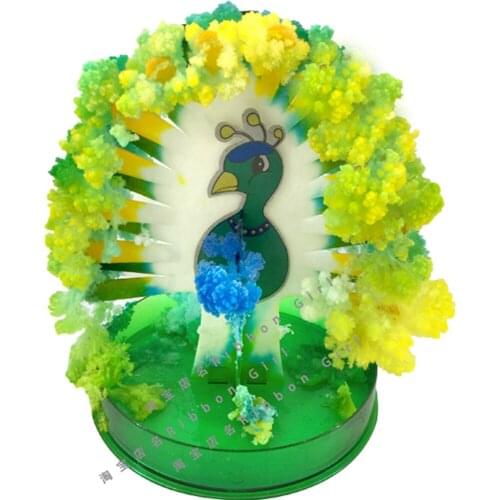 135mm H Multicolor Mystic Paper Growing Peacock Tree Magic Christmas Firebird Trees Educational Kids Science Toys For Children