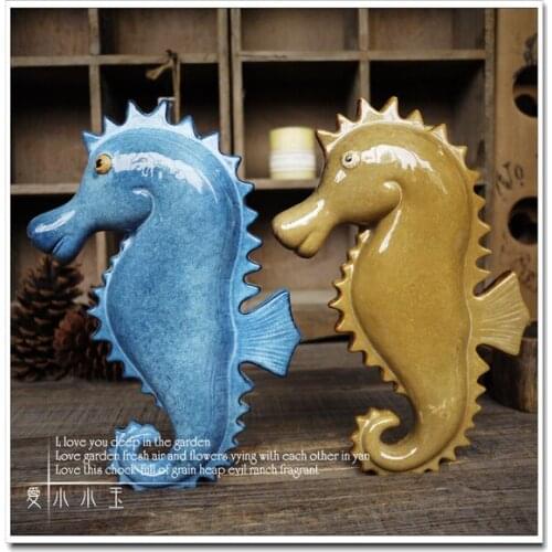 2 Color Optional Sea Horse Animal Ceramic Handicrafts Cute Children Gift Room Tabletop Decoration