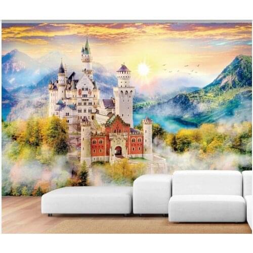 Custom mural 3d photo wallpaper Beautiful colorful fairyland castle Home interior living room wallpaper for walls 3 d in rolls