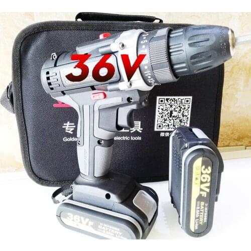 36V 2 Batteries Cordless Electric Lithium-Ion Screwdriver cordless drill Household Multifunction Hit Electric Drill Tools Screw