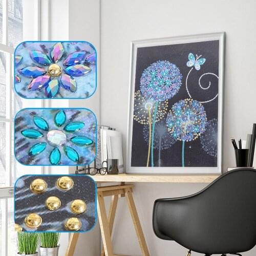 5D Full Drill DIY Diamond Painting Special Shaped Diamond Embroidery Dandelion Flower Homemade Gift Crystal Rhinestone Diamond