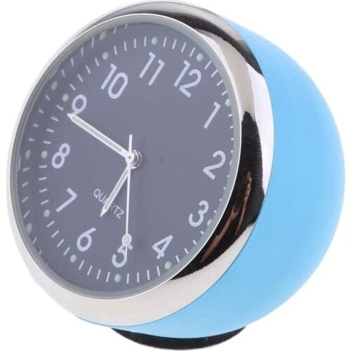 Car Clock High Accuracy Car Dashboard Clock Classic Table Mini Quartz Clock Car Onboard Small Round Luminated Clock - blue