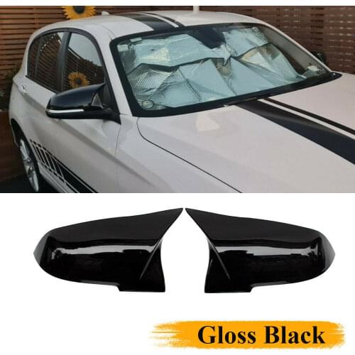 2 pieces Rearview Mirror Cover Cap Black for BMW Series 1 2 3 4 X M 220i 328i 420i F20 F21 F22 F23 F30 F32 F33 F36 X1