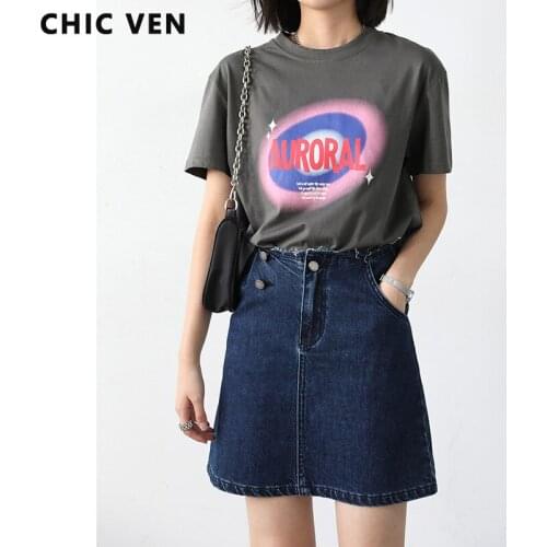 Женские юбки джинсовые CHIC VEN China At AliExpress