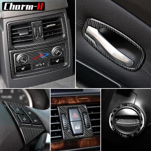 For BMW E60 5 series 2004-2010 Car Interior Decoration Carbon Fiber Stickers Car Center Console CD Panel Cover Trim Accessaries