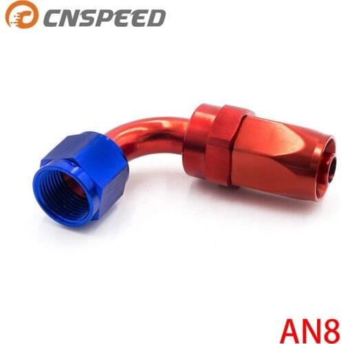 CNSPEED AN 08 Fitting AN08 Aluminum Fittings 90 Degree Oil/Fuel/Swivel hose fittings(Swivel Hose End Fitting)YC100353-90
