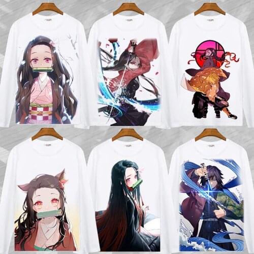 Demon Slayer Cosplay T Shirt Kamado Nezuko Kamado Tanjirou Men/Women Spring Autumn Long Sleeve T-shirt Kimetsu no Yaiba Top Tee