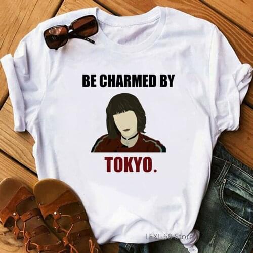 Funny House of Paper graphic print t shirt women money heist tshirt femme harajuku shirt tumblr clothes female t-shirt