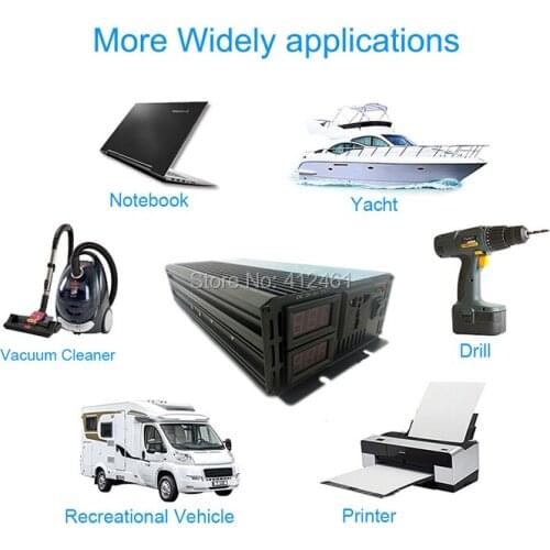 Peak Power 5000W 2500W DC12V/24V/48V/60V/72V to AC110V/220V 50HZ/60HZ Pure Sine Wave Inverter