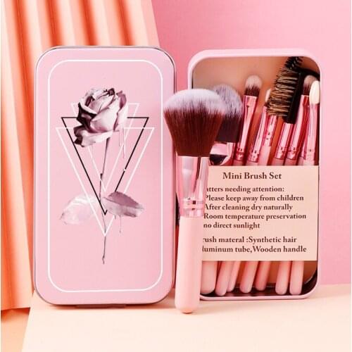 Flower Fashion Makeup Brushes Tool Box Set Cosmetic Powder Blending Wood Synthetic Make Up Brush Eye Shadow Foundation Blush