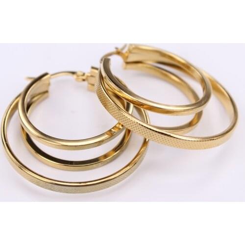 Classic Triple chain Stainless steel earrings Features exaggeration popular Fashion womens jewelry 3 choices earrings LH901