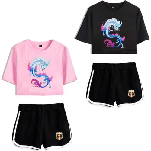 Girls Boys Summer Set Raya And The Last Dragon Kids Sports T Shirt +Pants 2-Piece Set Baby Clothing Comfortable Pajamas JYF