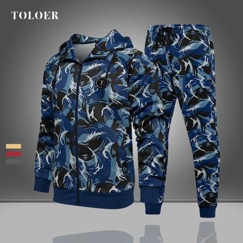 2021 Hoodies Set Men Hooded Jacket and Pants Two Piece Set Mens Tracksuit Casual Sportswear Fashion Sports Suit Male Jogger Set