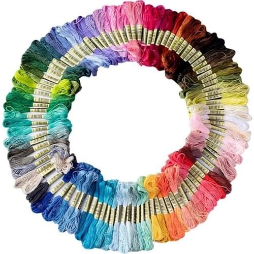 Rainbow Embroidery Floss 200/150/100/50/25 Cross Stitch Polyester Threads Sewing Accessories Floss Kit DIY Sewing Tools
