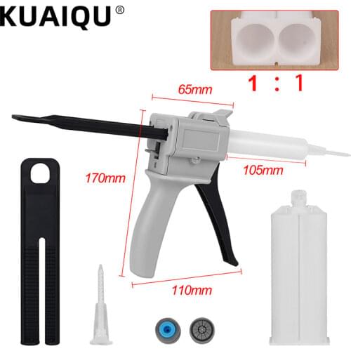 New 6 Types Gun Component AB Epoxy Sealant Glue Gun Applicator Adhensive Squeeze Mixed 1:1/2:1/4:1/10:1 50CC Manual Caulking
