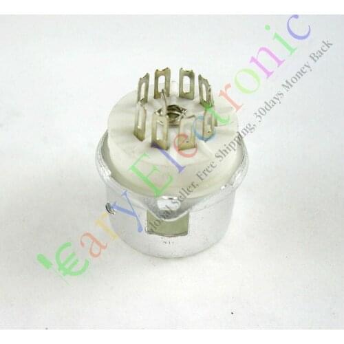 Wholesale and retail 8pc 9pin Ceramic vacuum tube socket valve base Shield 12AX7 12AU7 ECC83 ECC82 free shipping