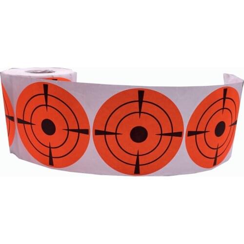 3" Orange Shooting Target Stickers in 250 Pcs/Roll suitable for target shooting of airgun pellet gun & Steel or Plastic BBs