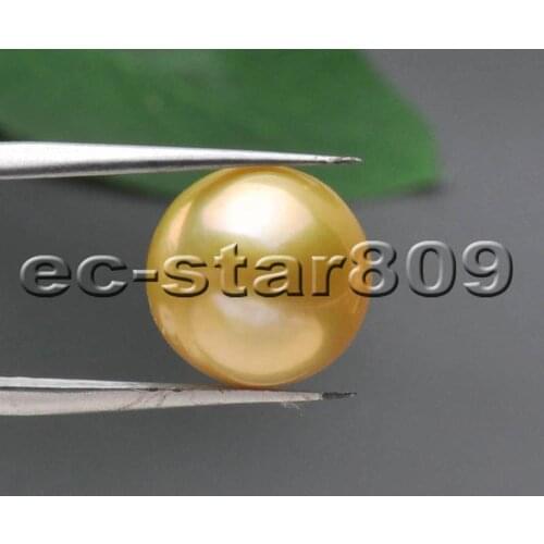 P5695 AA+ Natural 12.5mm Golden ROUND Edison KESHI PEARL LOOSE BEAD