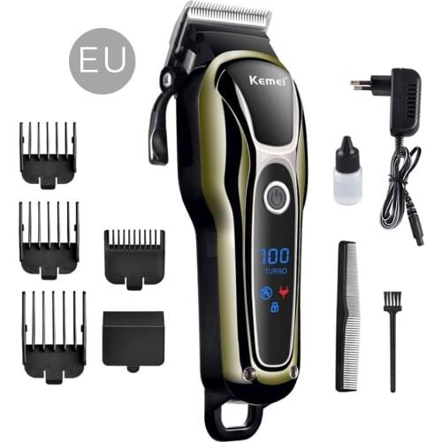 100-240V kemei rechargeable hair trimmer Professional Hair Salon Hair Clipper Electric Hair Clipper Haircut Electric Fader