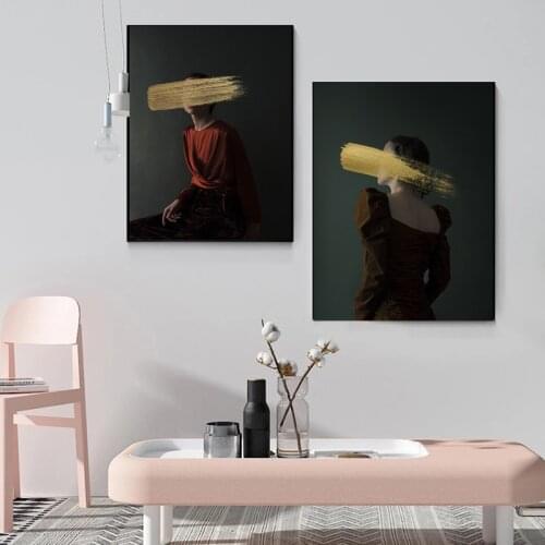 Canvas Poster Abstract Art Graffiti Face Woman Back Posters and Prints Modern Wall Picture For Living Room Home Decor Frameless