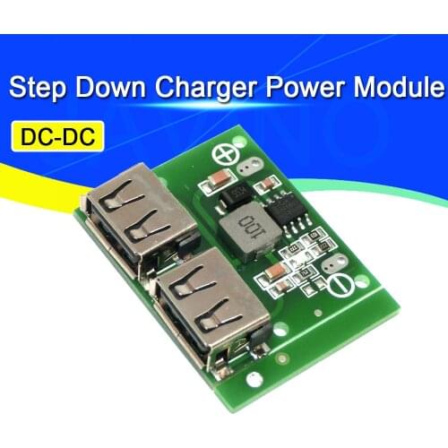 9V 12V 24V to 5V DC-DC Step Down Charger Power Module Dual USB Output Buck Voltage Board 3A Car Charge Charging Regulator 6-26V