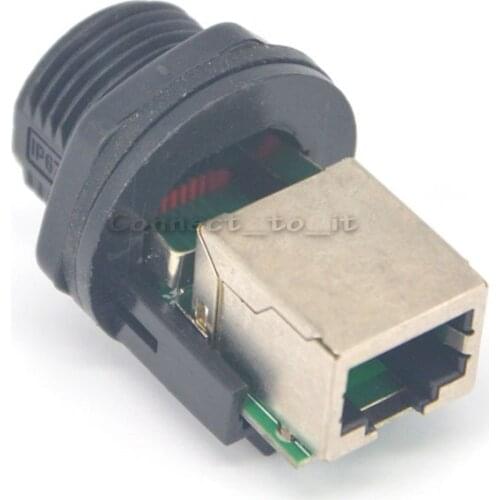 RJ45 Socket Panel Mount IP68 Waterproof Wire Connectors Panel Side Only M19 Connector Adapter