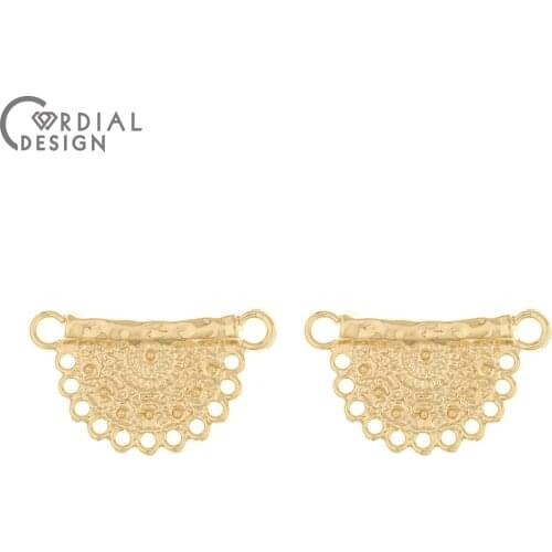 Cordial Design 100Pcs 16*28MM Jewelry Accessories/Connectors/Semicircle Shape/DIY Charms/Hand Made/Jewelry Findings & Component