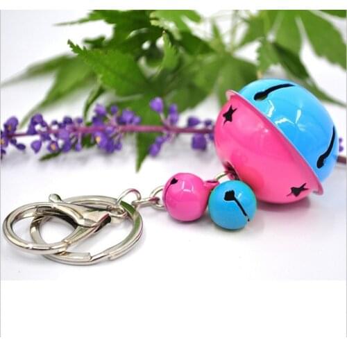 Cute fashion bell key foddle two-color metal paint bell pendant ladies bag car pendant