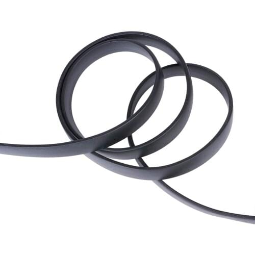 10Strands/lot 6x2mm Black Synthetic Flat Solid Rubber Beading Cord for Jewelry Findings 1m/strand F60