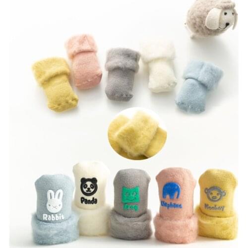 Thick And Velvet Baby Socks Girls Boys Non-slip Floor Socks Cute Cartoon Newborn Toddler Warm Autumn And Winter New Sock