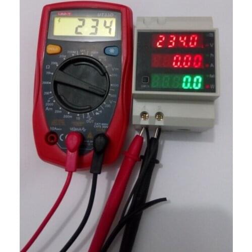 Din rail LED AC 80-300V 0-100.0A voltmeter ammeter display active power and power factor time Energy meter voltage current