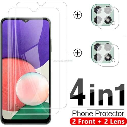 4in1 Protective Glass Case For samsung A22 5G A02 Tempered Glass for samsungA32 A42 A52 A72 A22 4G 5G Pelicula Camera Lens Glass