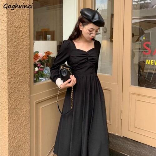 Long Sleeve Dress Women Lace Button V-neck Autumn Elegant Retro Fashion Ulzzang Korean Style Beauty Casual Streetwear Ins Chic
