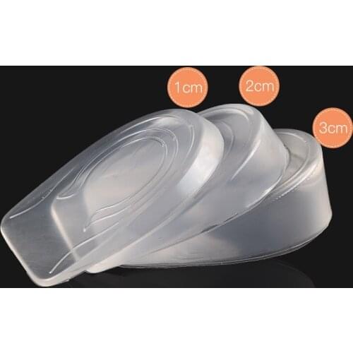 1Pair Silicone Gel Heightening Shoe Pad Men Women Foot Care Protector Insoles Elastic Cushion Arch Support Insert Heel Pads
