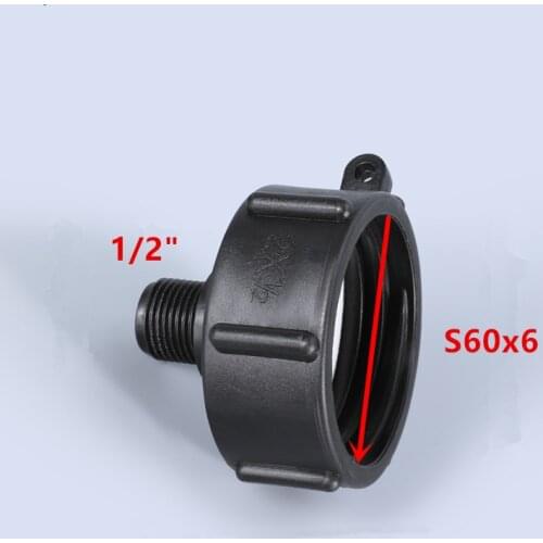 1PCS 60MM Coarse Thread to 1/2'' Fine Thread IBC Tank Adapter Thicken Reducing Garden Hose Connector