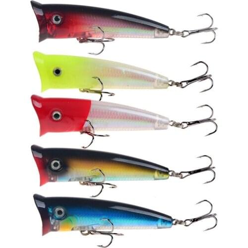 1pcs Popper Fishing Lure Wobblers 7cm 10g 3D Eyes CrankFish Bait Artificial Plastic Hard Bait Bass Pesca Carp Fishing Tackle