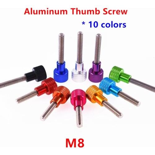 5pcs Aluminum Thumb Screw M8 Aluminum knurled head Stainless steel hand Tight Thumb screws