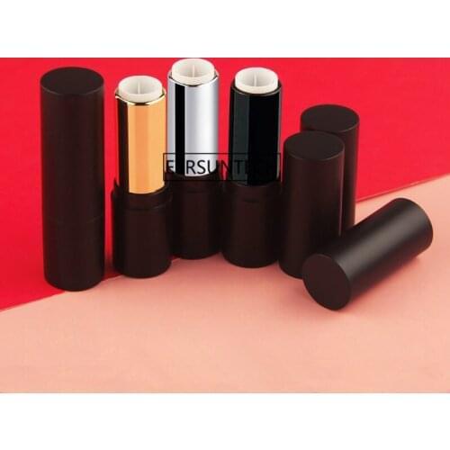500pcs Empty Round Matte Black 12.1mm Lipstick Tube Containers Lip Balm Bottle DIY Cosmetic Makeup Refillable Holder F3290