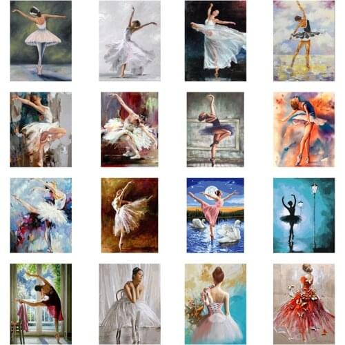 5D Diamond Painting Cross Stitch Ballet Dancer Girl Diamond Embroidery Full Drill Mosaic Picture of Rhinestone Home Wall Decor
