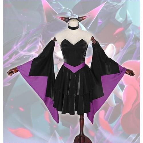 Anime game Arena of Valor: 5v5 Arena Game cosplay CaiWenji black sexy demon Palace dress cosplay Halloween party costume