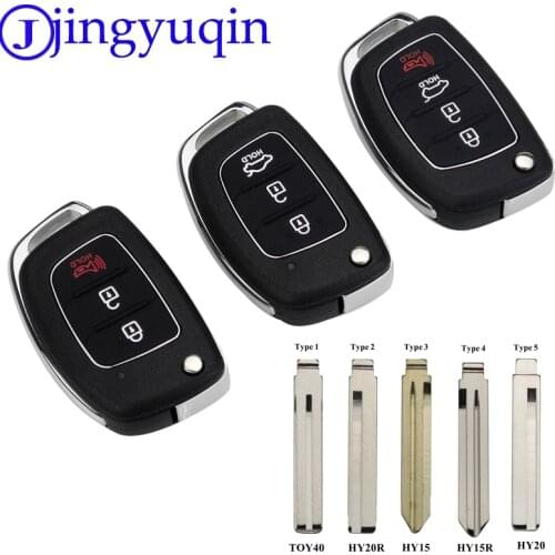 Jingyuqin For Hyundai Solaris ix35 ix45 ELANTRA Santa Fe New Verna 3/4 Button Car Key Shell HY20 Remote Key Fob Right Side Blade