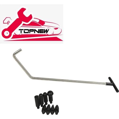 Paintless Dent Repair Tool Rods Tools Dent Puller Car Dent Removal (with 8 replaceable soft rubber heads)